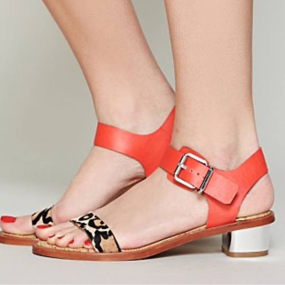 SAM EDELMAN Trina orange leather and hide sandals - Picture 2 of 8